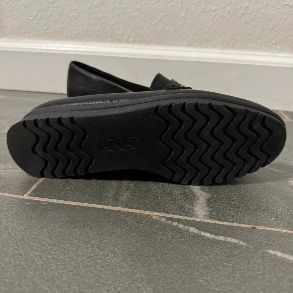 Baretraps Addison Black Loafers Womens 7.5M Comfort Memory Foam Slip On Academia